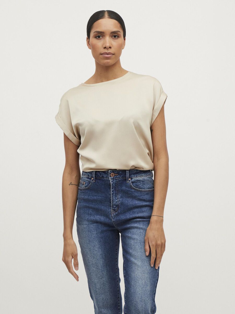 Round Neck Short Sleeved Top