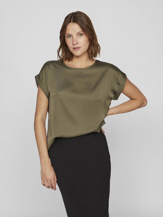 Round Neck Short Sleeved Top