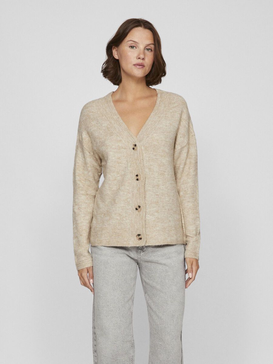 Button V Neck Knitted Cardigan