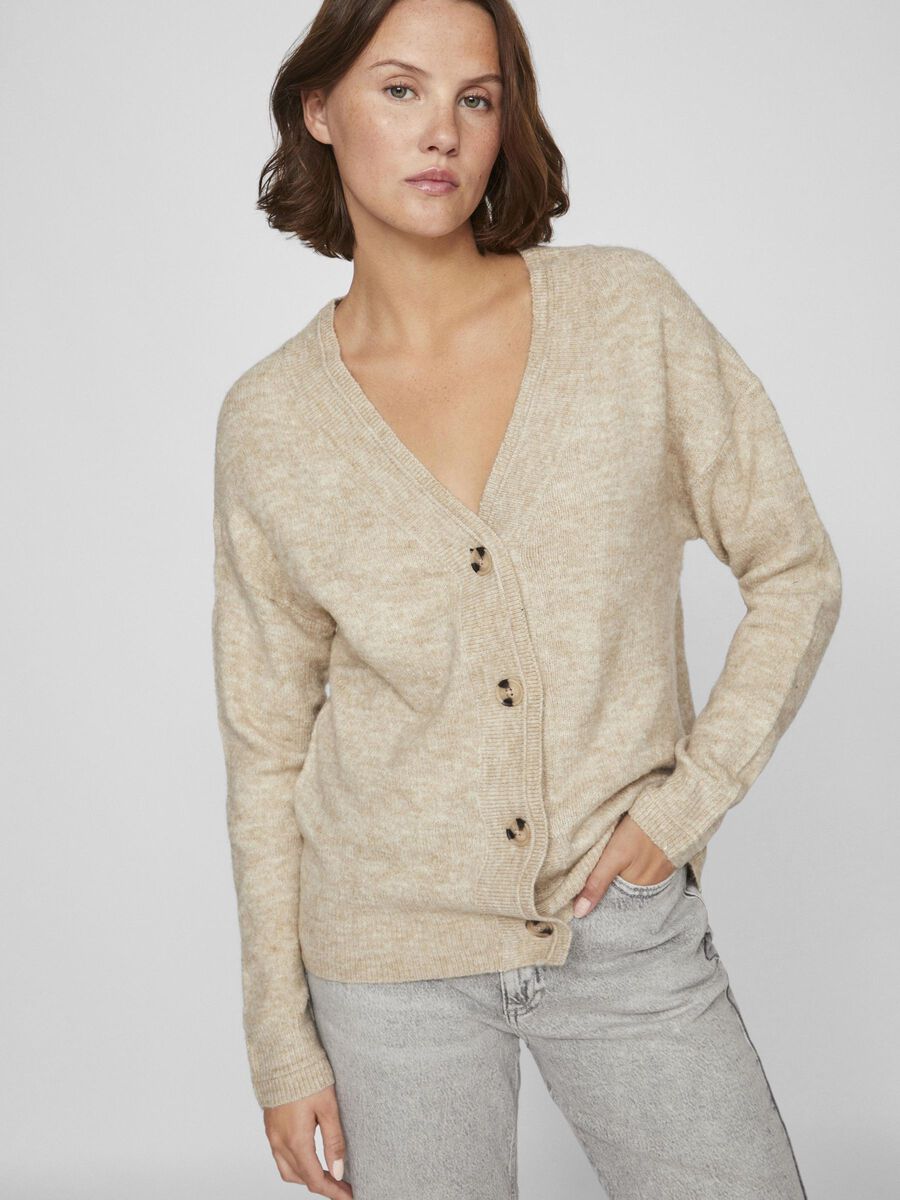 Button V Neck Knitted Cardigan