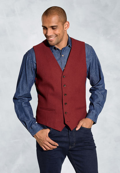 Dettori Red Wool Blend Waistcoat