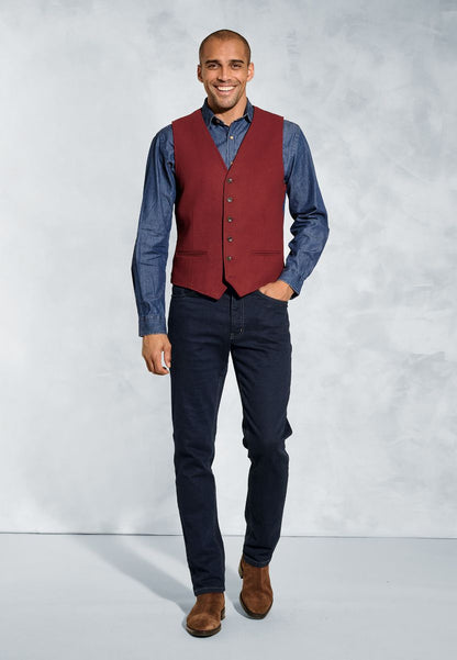 Dettori Red Wool Blend Waistcoat