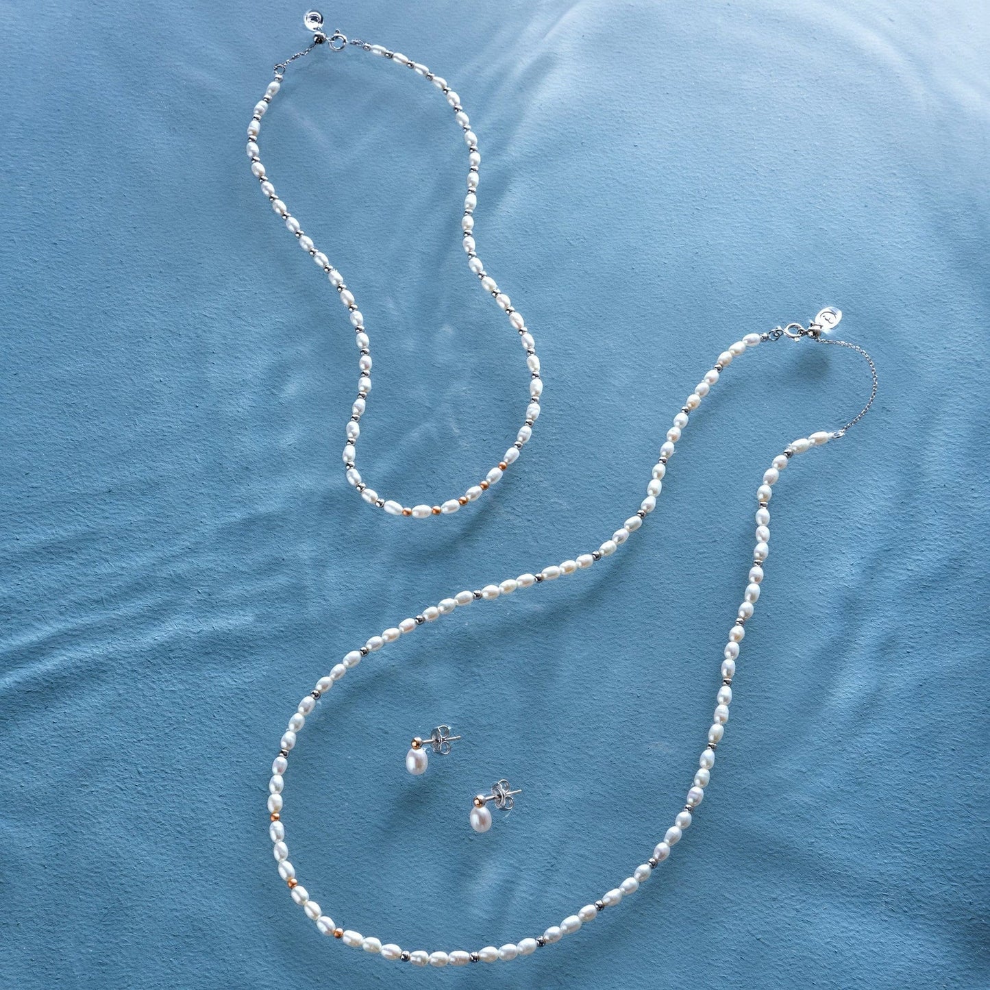 Nature's Wonder Sterling Silver Beachcomber Necklace with Pearls