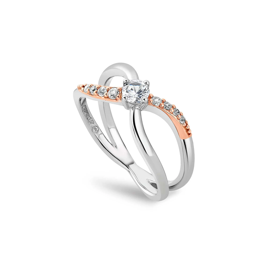 Clogau® Kiss Silver Ring Size P