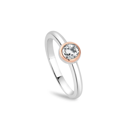 Clogau® Celebration Silver Single Stone Ring Size: O