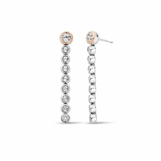 Clogau Celebration Silver Drop-Hoop Earrings