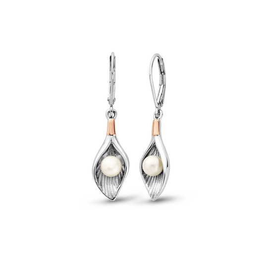 Beachcomber Shell Silver and Pearl Earrings