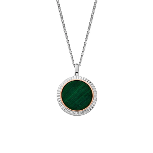 Reflections of Padarn Silver and Malachite Pendant