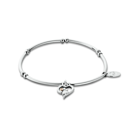 Paw Prints on My Heart Silver Affinity Bracelet with Topaz