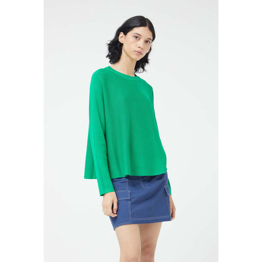 Green Flared Knit Sweater