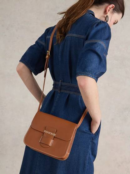 Evie Leather Satchel Mid Tan