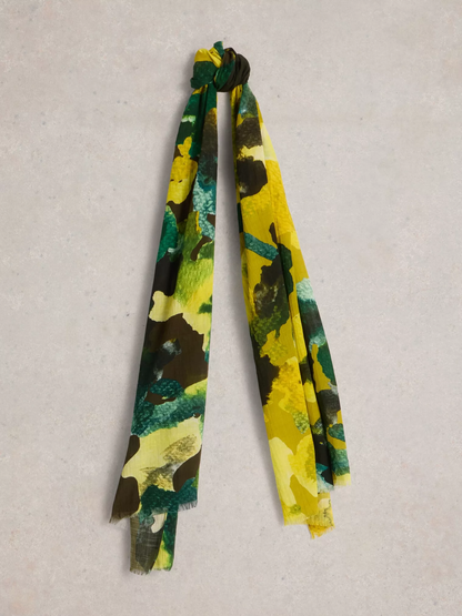 Abstract Floral Print Scarf