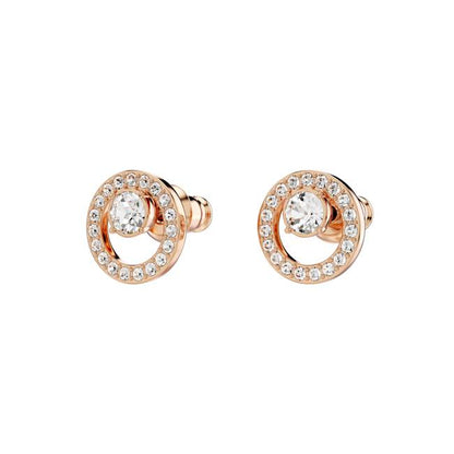 Creativity Small Circle Pierced Earrings in Crystal and Rose Gold Plate