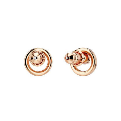 Creativity Small Circle Pierced Earrings in Crystal and Rose Gold Plate