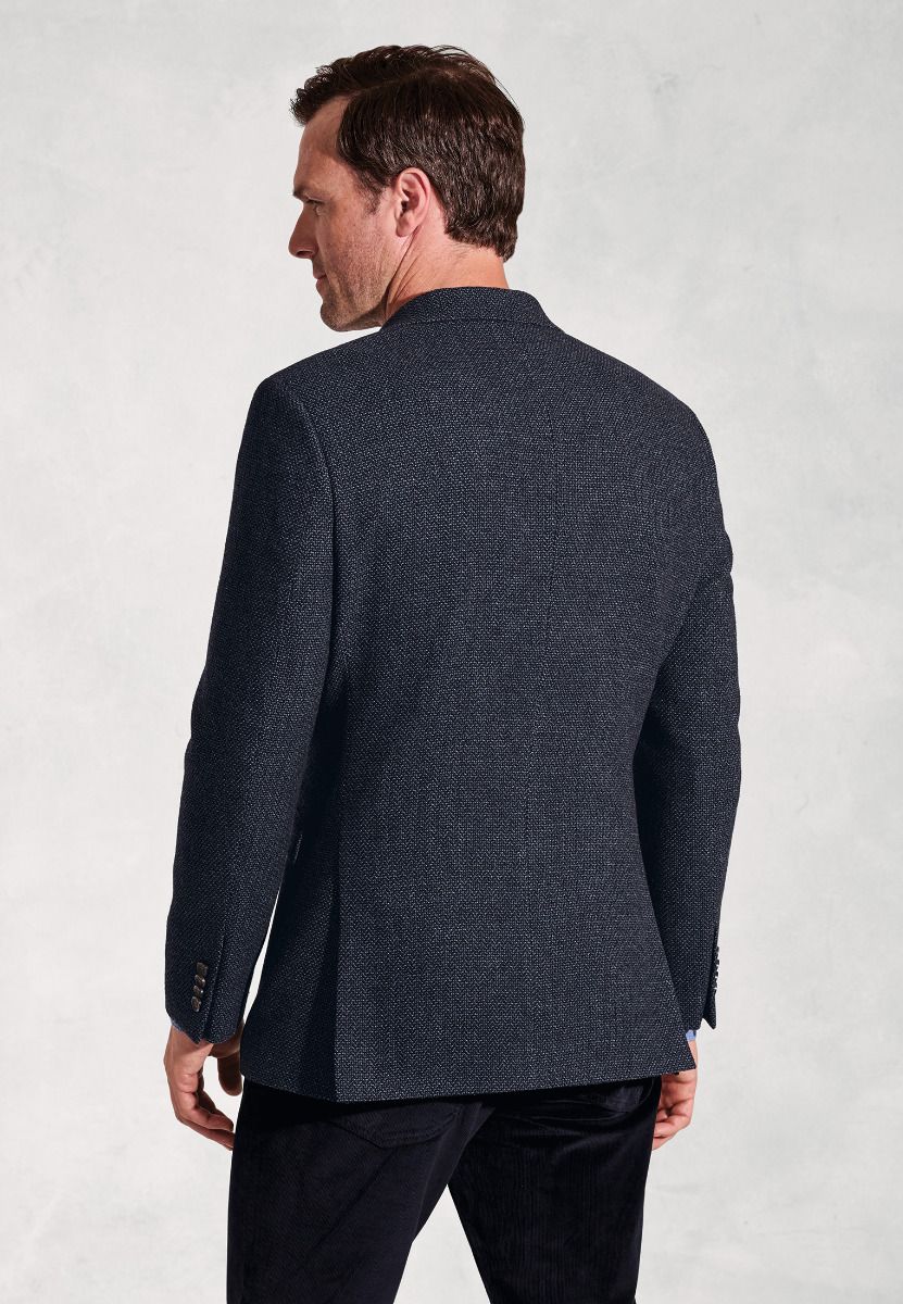 Tailored Fit Carberry Navy Puppytooth Wool Blend Jacket