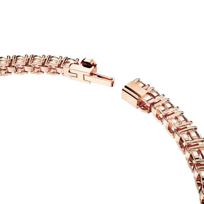 Matrix Tennis bracelet, Round cut, White, Rose gold-tone plated