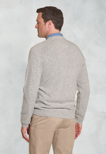 Barton Winter White Lambswool V-Neck Jumper