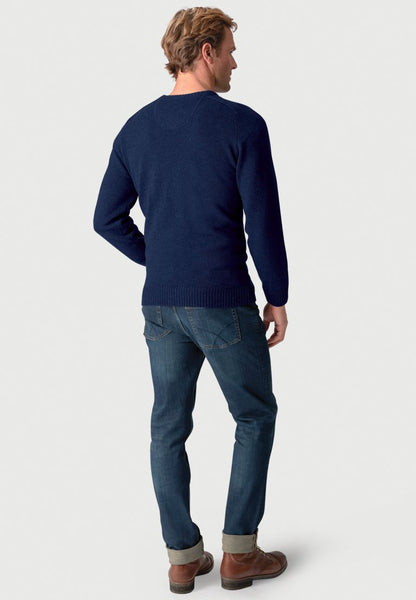 Charlbury Navy Lambswool Crew Neck