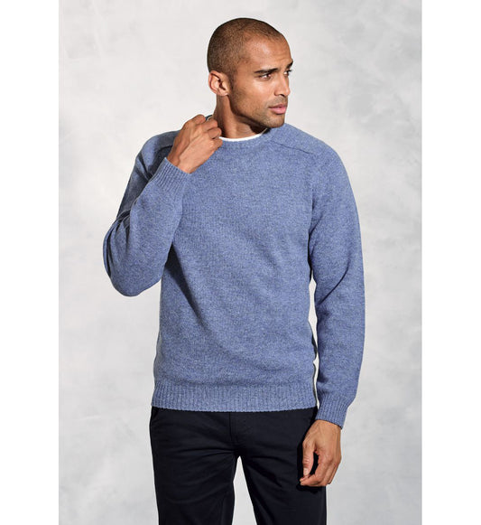 Charlbury Sky Blue Lambswool Crew Neck Jumper