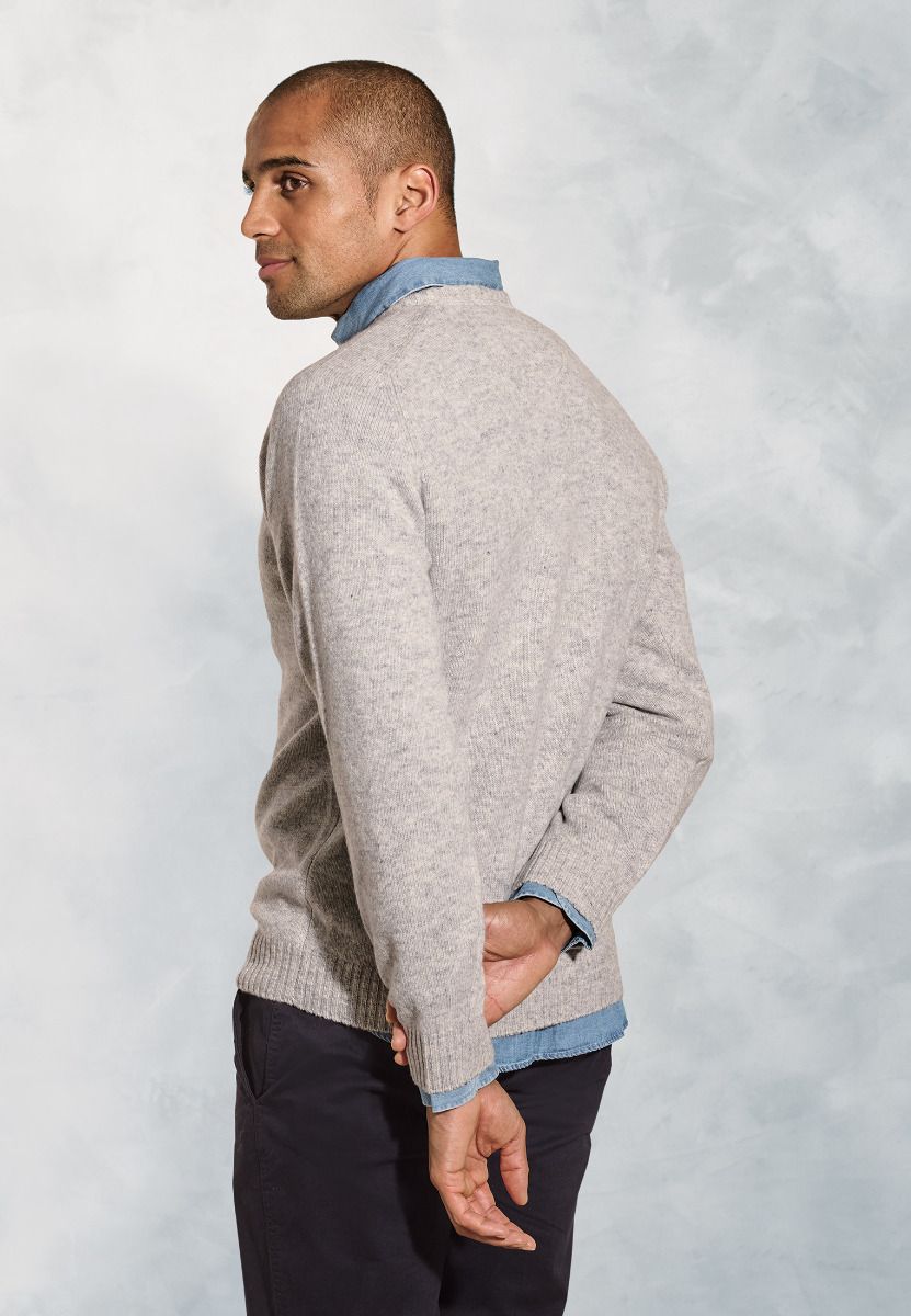 Charlbury Winter White Lambswool Crew Neck Jumper