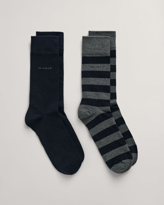 2-Pack Barstripe & Solid Socks