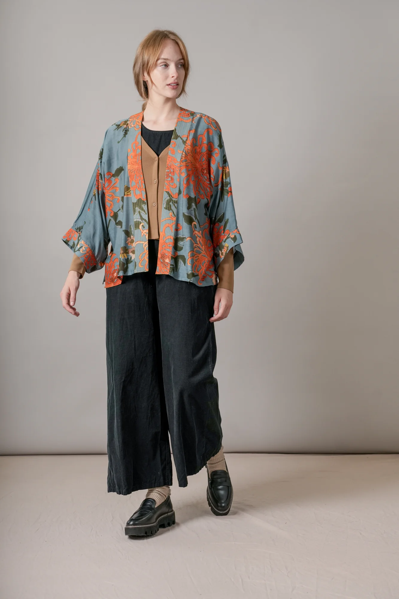 Chrysanthemum Grey Kimono