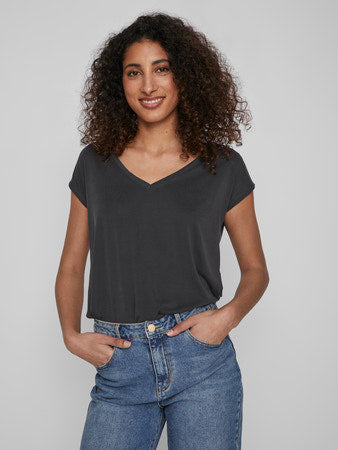 VIMODALA V-Neck Short Sleeve Top