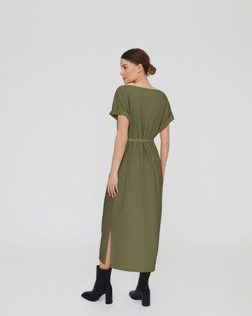 VIMODALA Boatneck Midi Dress