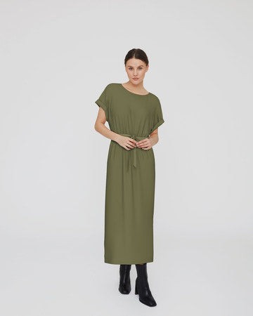 VIMODALA Boatneck Midi Dress