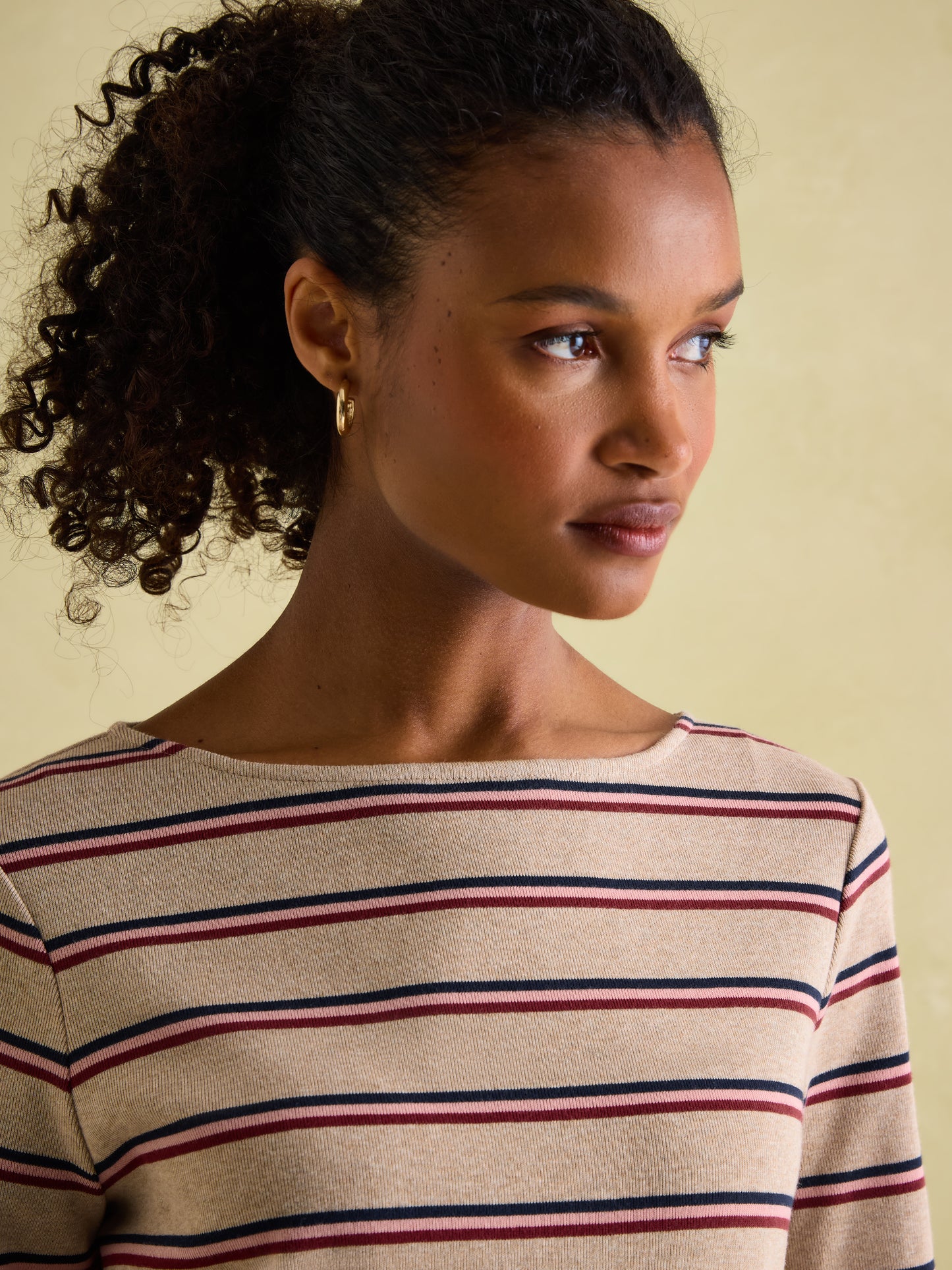 New Harbour Striped Boat Neck Breton Top