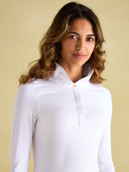 Kate Long Sleeve Frilled Neck Top