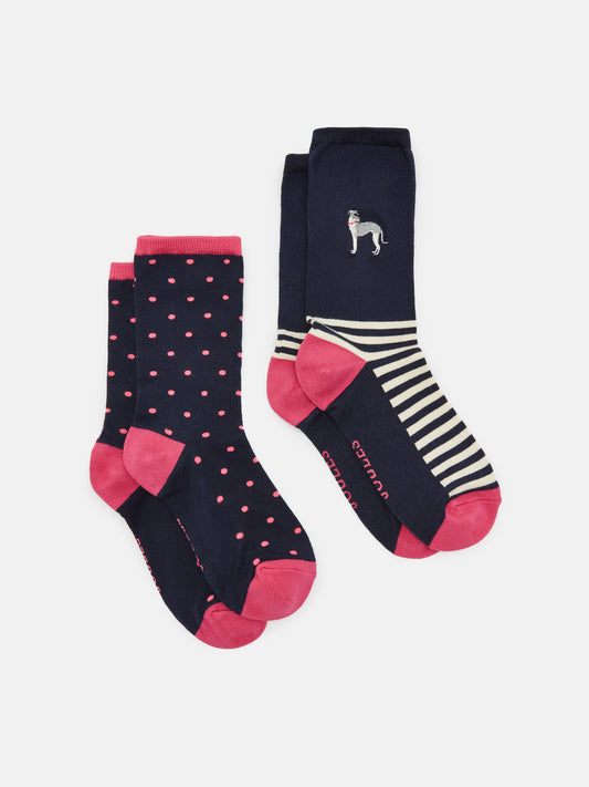 Everyday Navy Women's 2 Pack Socks