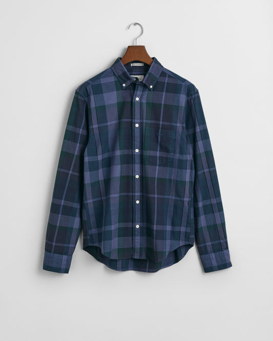 Regular Fit Garment-Dyed Checked Shirt