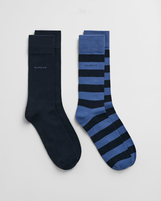 2-Pack Barstripe & Solid Socks