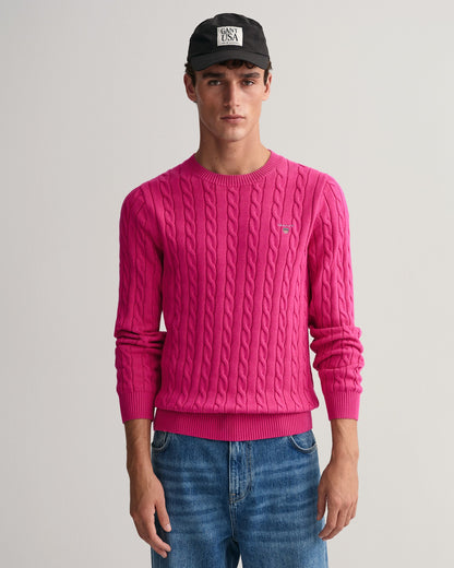 Cotton Cable Crew Neck Sweater