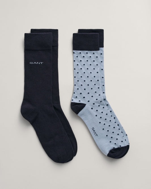 2-Pack Dot & Solid Socks