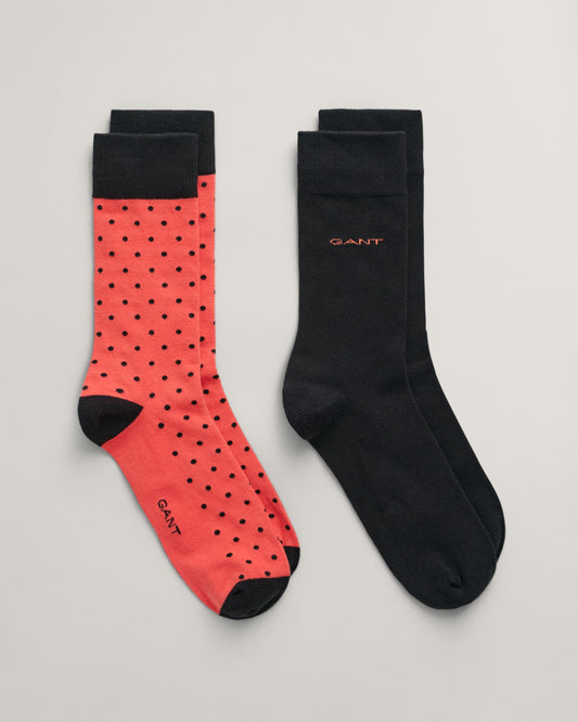 2-Pack Dot & Solid Socks