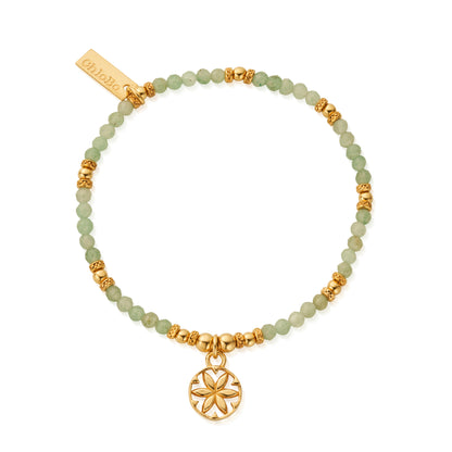 Gold Flower Mandala Aventurine Bracelet