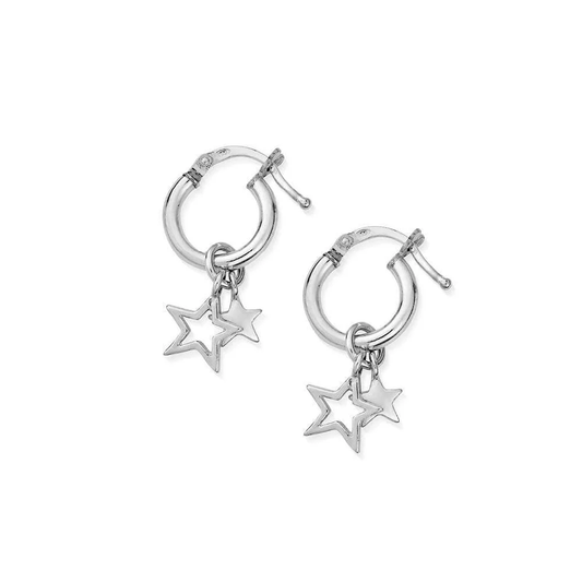 Gold Double Star Small Hoops