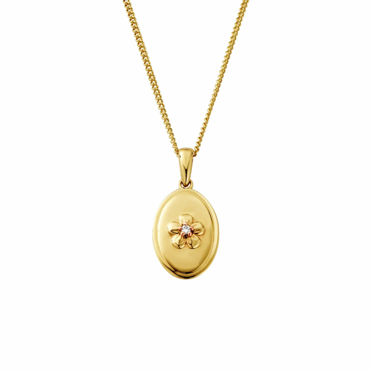 Forget Me Not Gold and Diamond Pendant