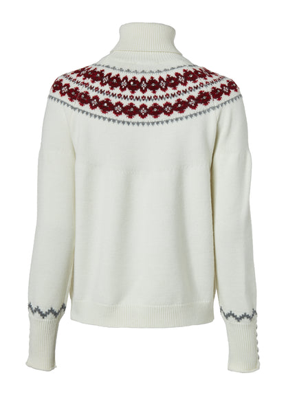 Jennifer Fairisle Roll Neck Knit (Natural)