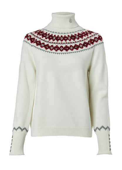 Jennifer Fairisle Roll Neck Knit (Natural)