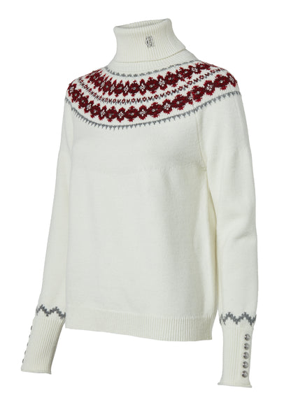 Jennifer Fairisle Roll Neck Knit (Natural)