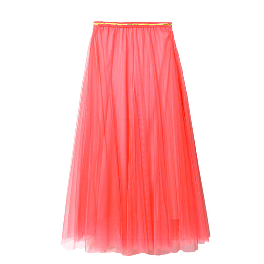 Tulle Layer Skirt Electric in Coral - Large