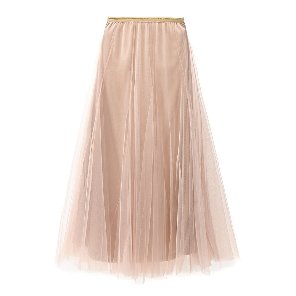 Tulle Layer Skirt in Latte  -  Large