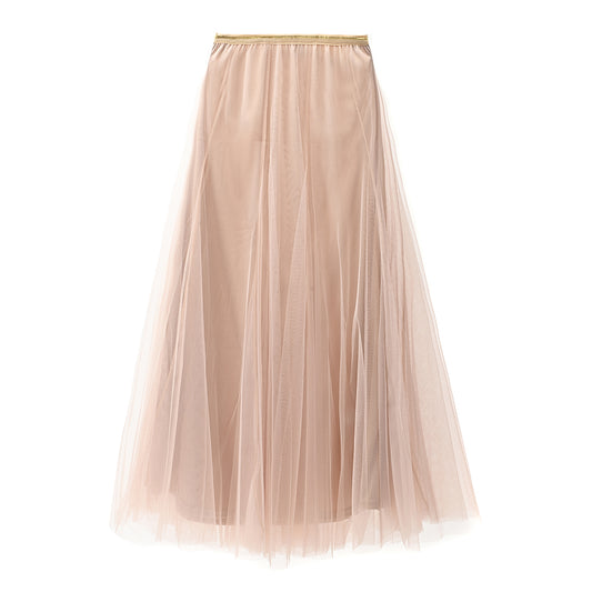 Tulle Layer Skirt in Latte - Medium