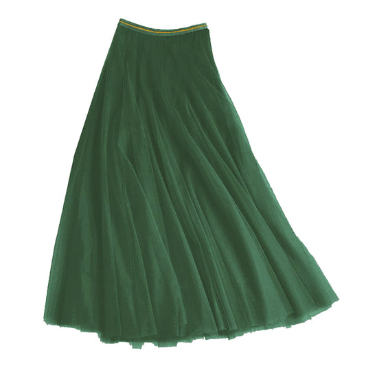 Tulle Layer Skirt in Racing Green - Large