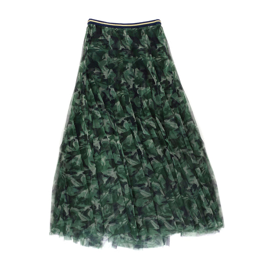 Tulle Layer Skirt in Green Camo Print - Medium