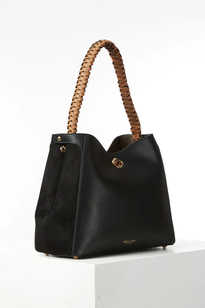 Adriana Black Woven Handle Hobo