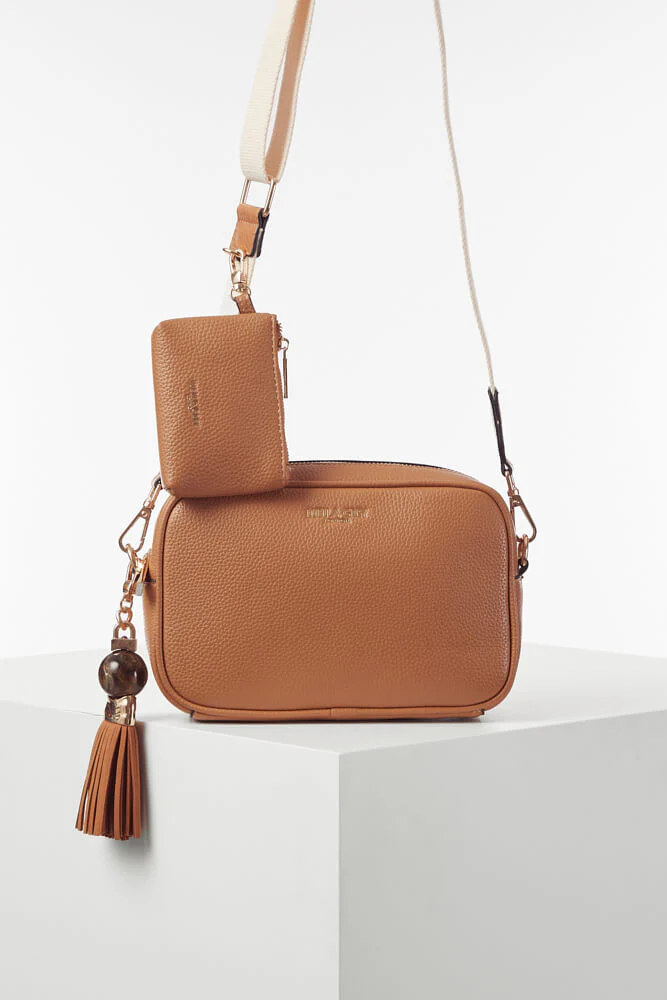 Betty Camel Camera Crossbody